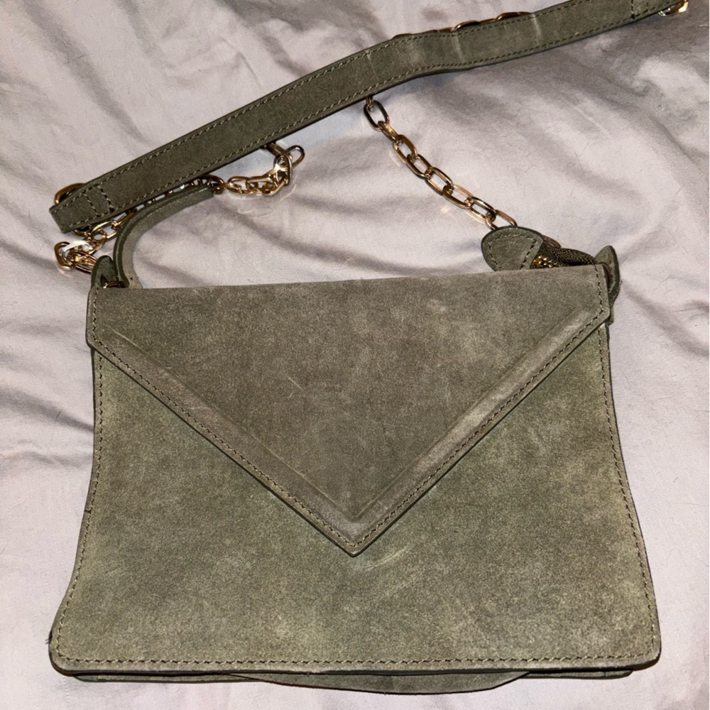 Elegant Zara Olive Green Suede Women's Bag